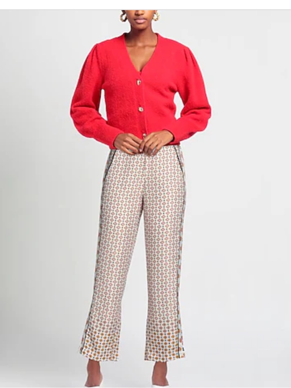 Maje Pigeo geometric-print satin trousers Women’s size 40/US size 8 NEW